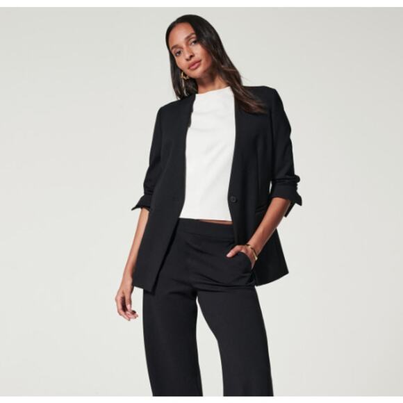 Spanx Perfect Collarless Blazer Black Small Business - Picture 1 of 11